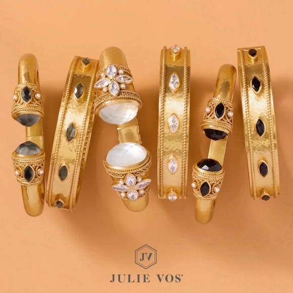 NWT Authentic Bohemian Spring Summer Julie Vos Gemstone Hinged Cuff/Bracelet - Picture 8 of 17